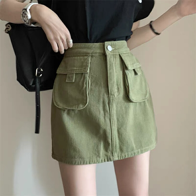 New in autumn! [JIAJIATMMT Muli] Retro Spice Girl Tooling Skirt J9163# L