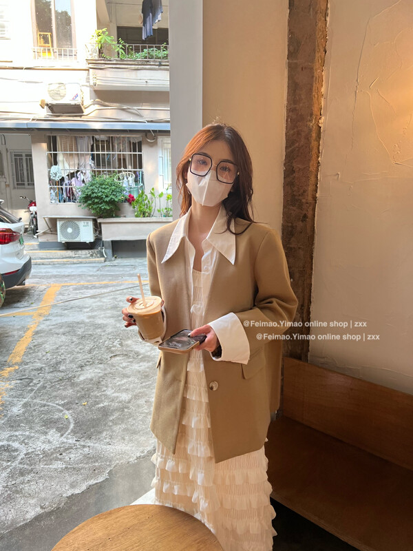 [FEI MAO] High-quality fake two-piece fried street temperament casual suit jacket suit Z-8630