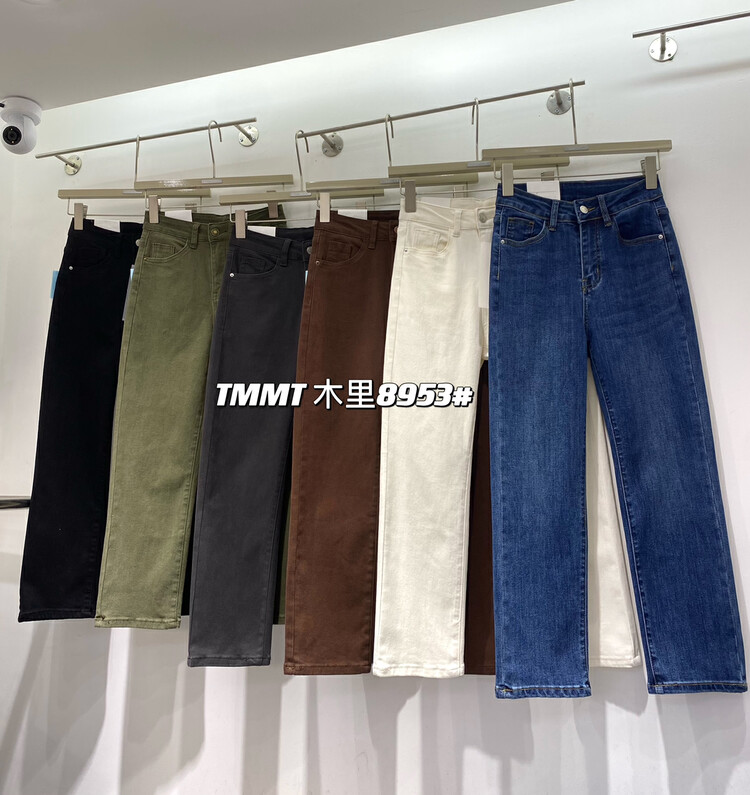 New in autumn! [JIAJIATMMT Muli] High-waisted straight-leg slimming jeans 8953# L