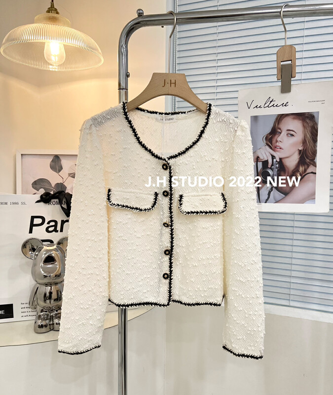 New in autumn!【JH】Fashion small fragrance single-breasted shirt T91# PCZ