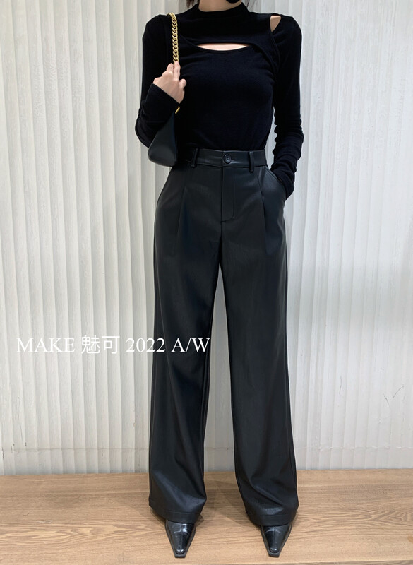 Autumn models are new! [MAKE charm] high-level atmospheric straight design trousers 50408# OZQ