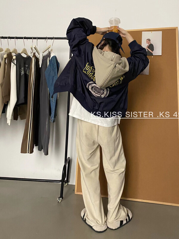 New in autumn! [KS] Letter Print Loose Short Jacket 22812# CQW