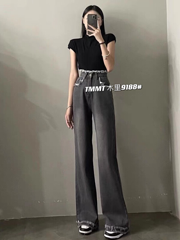 Autumn models are new! [JIAJIATMMT Muli] retro design niche old jeans 9188# L