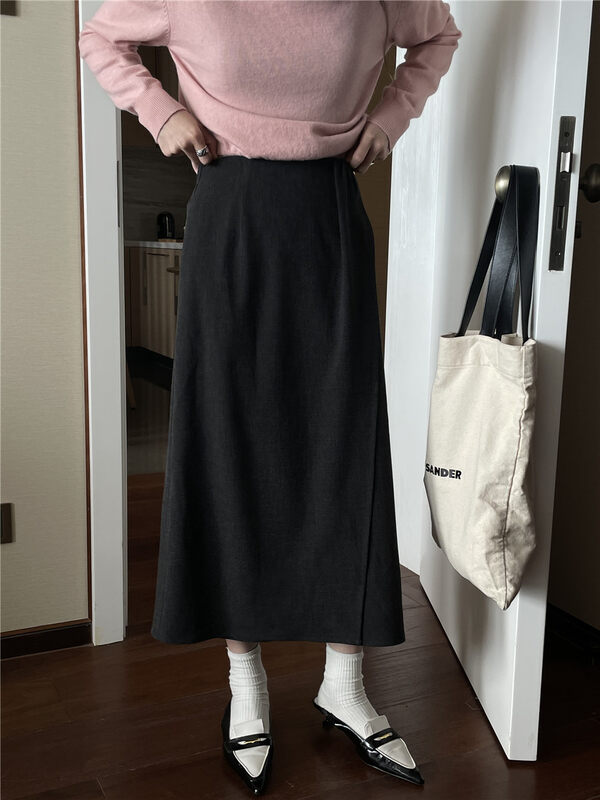 New in autumn! [TN] Irregular texture all-match slim skirt 5004# CLS