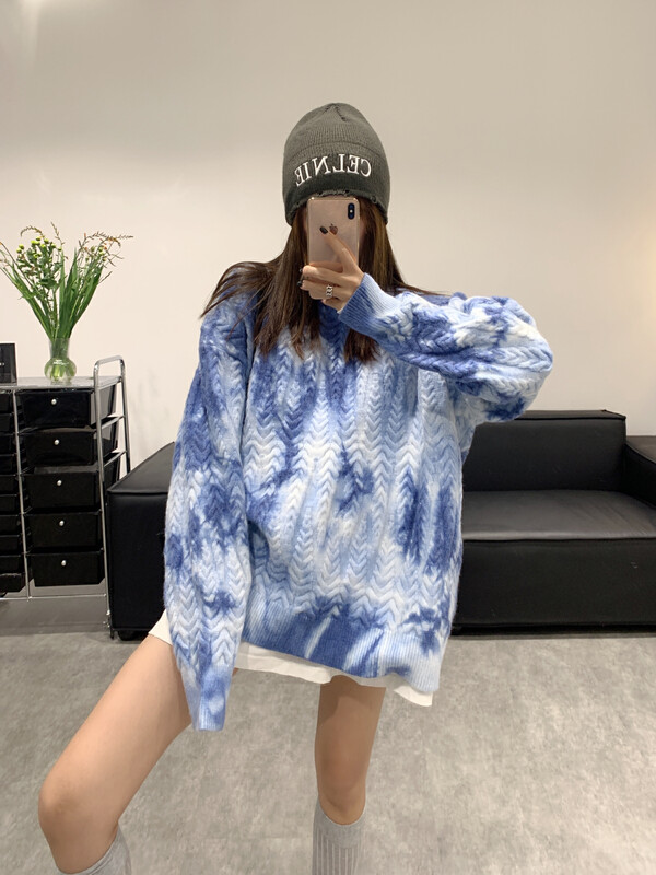 Original price 178.99! New for autumn! [VANESSA] Korean design tie-dye loose and thick warm sweater YS1-056# OZQ