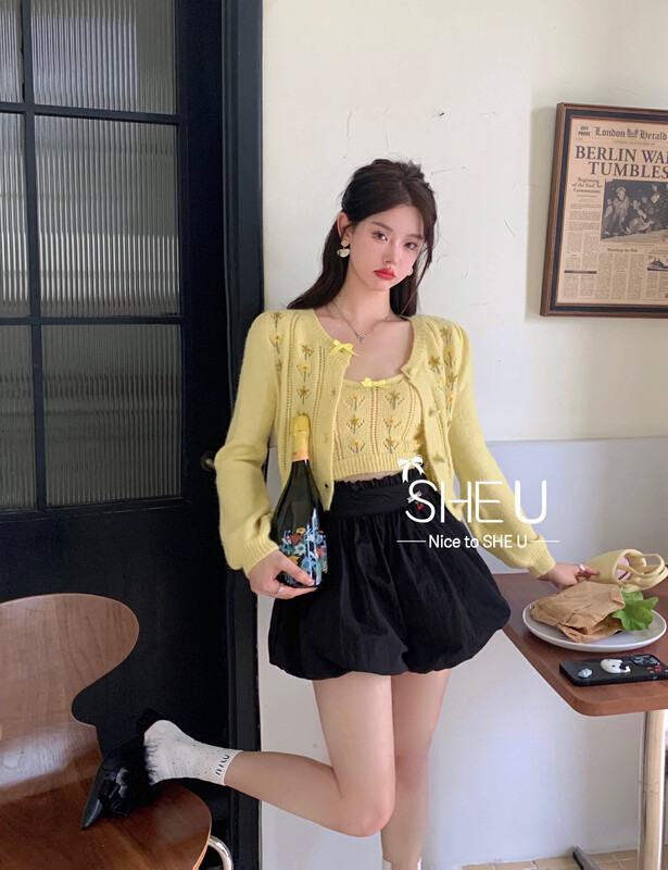 【SHE U】Niche Heavy Industry Crochet Knit Cardigan 51019# JHY