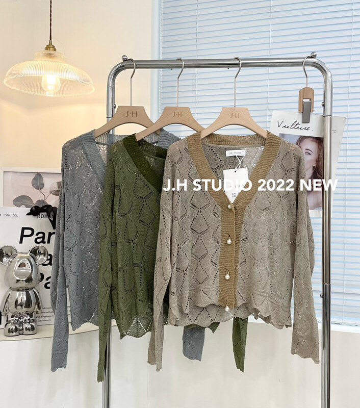 New in autumn! [JH] Net red Xiaoxiang color matching knitted cardigan T76# PCZ