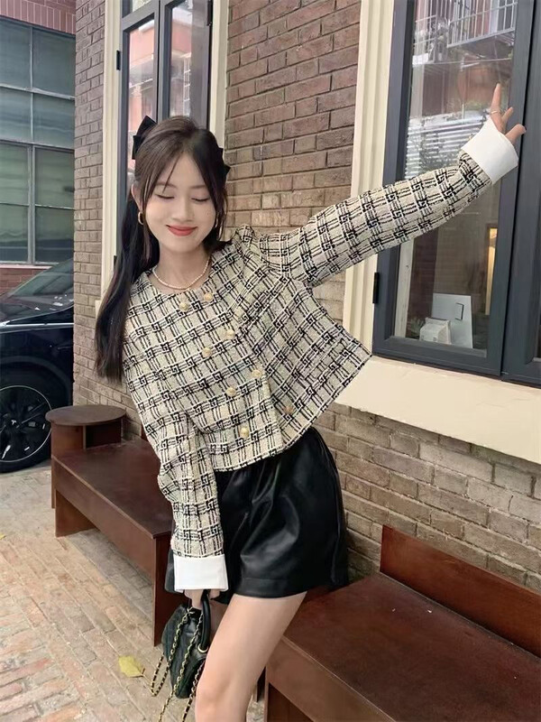 Autumn is new! [JH] Net red with the same paragraph Xiaoxiang plaid short coat 42733# PCZ