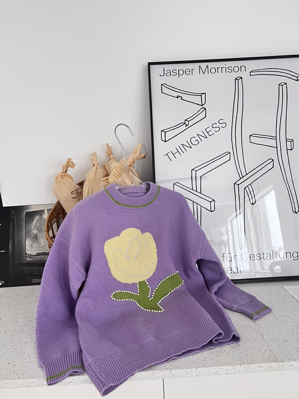 【FEI MAO】The new fashion outerwear loose and lazy style Korean flower sweater sweater Z-3118