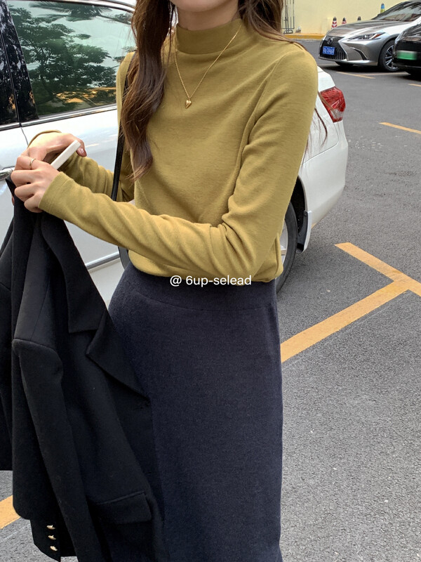 Autumn is new! [6-UP] Korean version all-match brushed bottoming shirt 69295# CQW