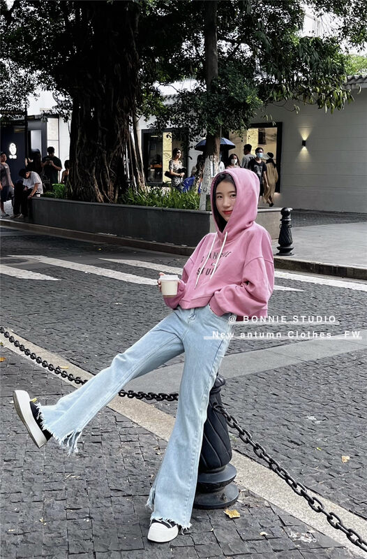 New in autumn! [BONNIE] Korean simple and slim fashion jeans 2567# XYJ