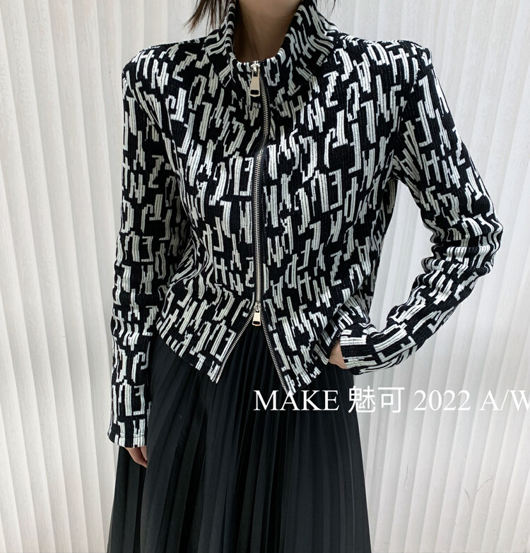 New in autumn! [MAKE charm] high-end atmospheric suede high-neck two-way zipper cuff short jacket 50406# OZQ