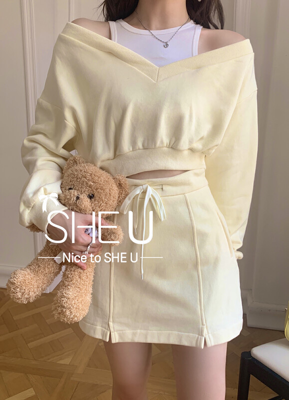 【SHE U】Korean all-match solid color short skirt 81063# JHY