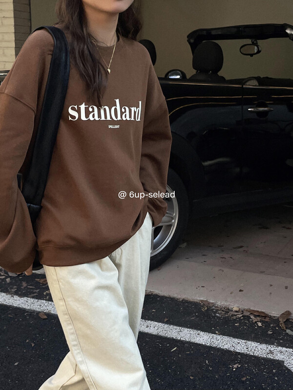 New in early autumn! [6-UP] Korean version of the simple letter casual sweater 69068# CQW