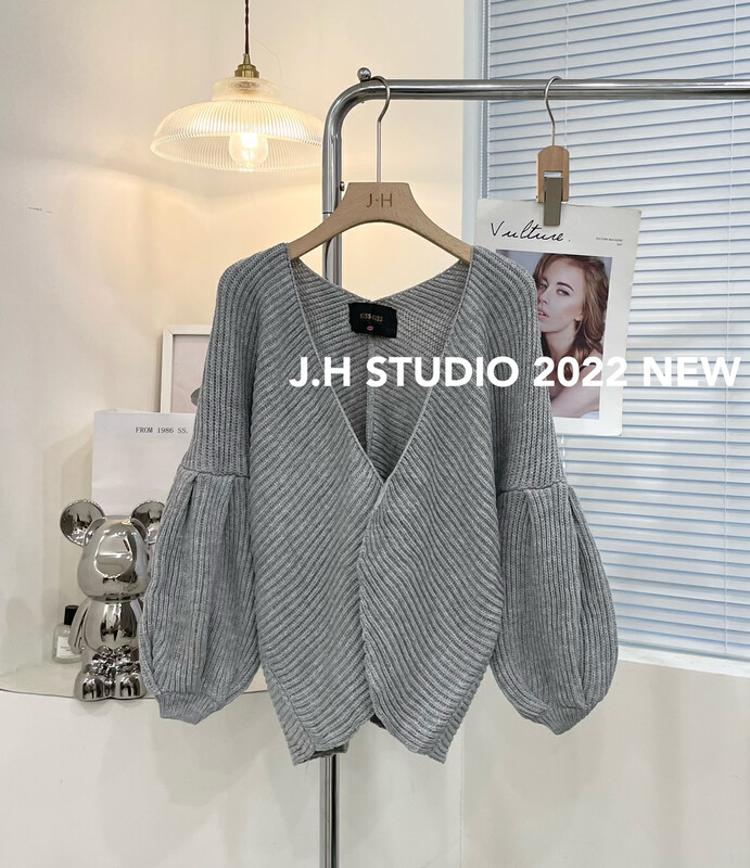 New in autumn! [JH] Korean V-neck loose warm sweater T122# PCZ
