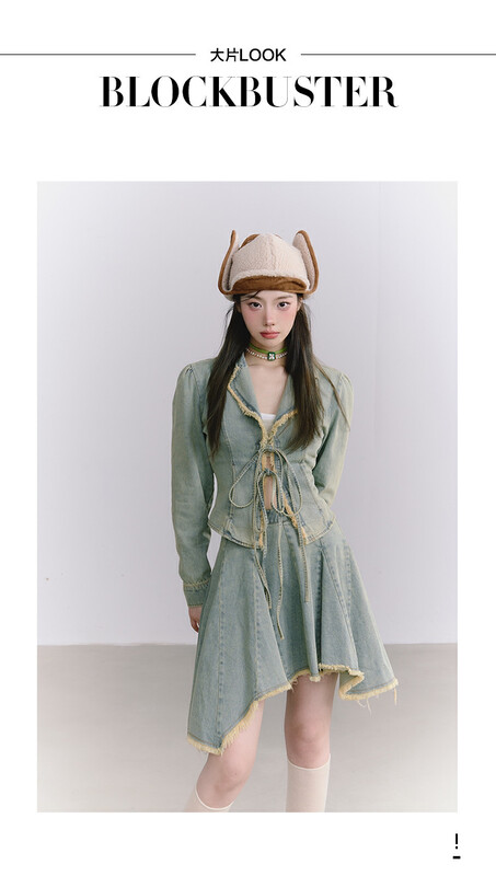 Autumn is new! [L.L STUDIO] tie short jacket + age-reducing skirt two-piece suit 77984# PCZ