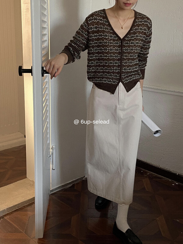 New in autumn! [6-UP] Retro fashion loose knitted cardigan 69137# CQW