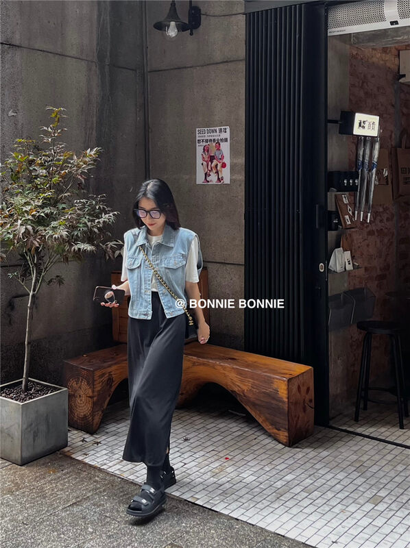 【BONNIE】Korean Loose Denim Vest 2469# XYJ