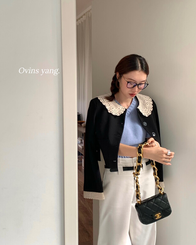 [OVINSYANG] Temperament Lace Collar Jacket Short Jacket 8916