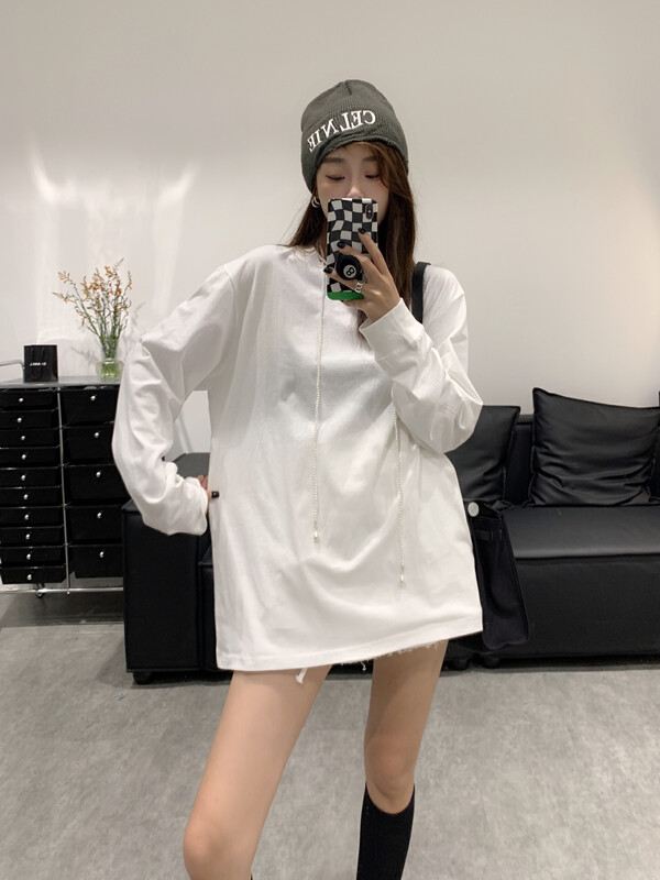Original price 88.99! New in autumn! [VANESSA] Korean style all-match medium-length long-sleeved T-shirt 6803# OZQ