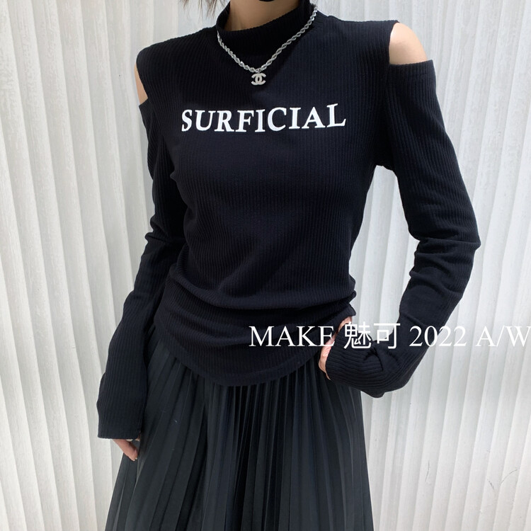 New autumn models! [MAKE] temperament women's double off-the-shoulder shirt 50390# OZQ