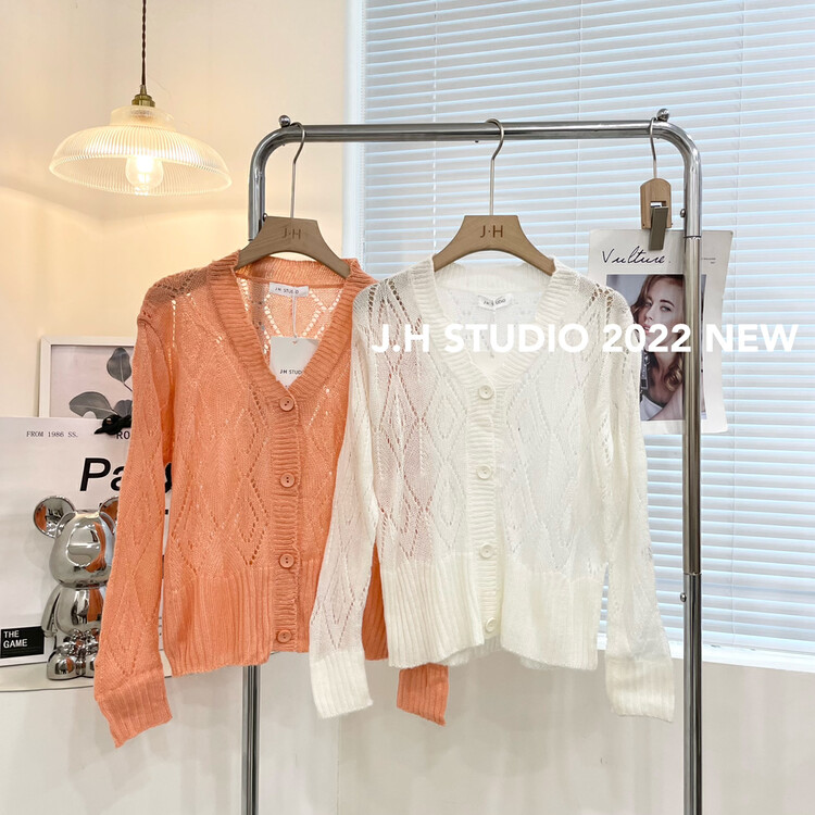 New in autumn! [JH] Net red sweater breasted solid color knitted cardigan T82# PCZ
