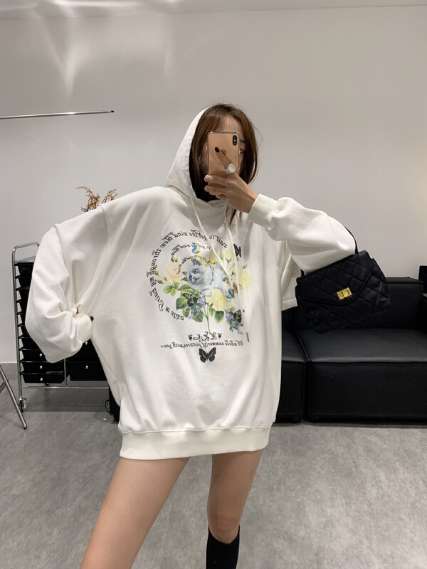 New in autumn! [VANESSA] hooded pattern printed comfortable pullover sweater WY620# OZQ