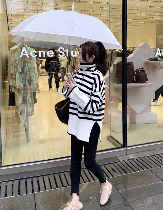 New in autumn! [JH] Xiaoxiang striped loose warm sweater 42897# PCZ