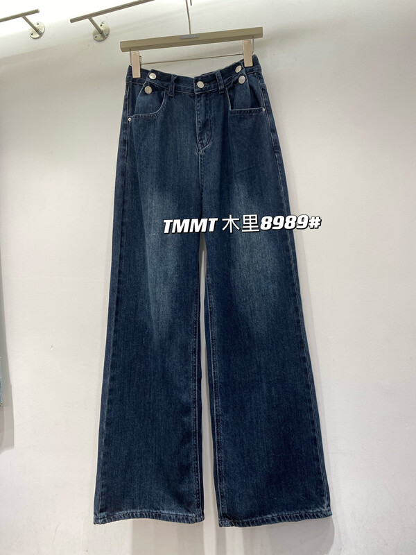New in autumn! [JIAJIATMMT Muli] Simple loose casual wide-leg jeans 8989# L