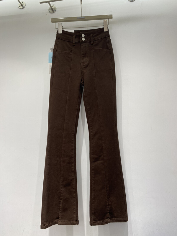 New in autumn! [JIAJIATMMT Muli] Micro-horn slimming solid color jeans 8829# L