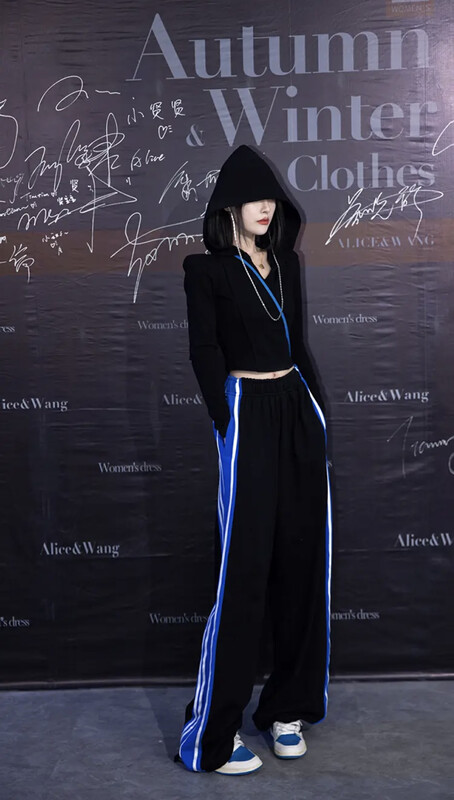 New for Autumn! [SAVAGE] Versatile Solid Color Hooded Long Sleeve T-Shirt + High Waist Straight Wide Leg Casual Pants Suit E9912# WPL