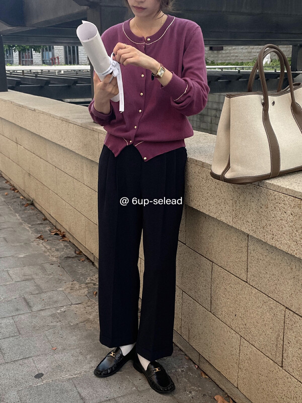 Original price 98.99! New for autumn! [6-UP] Fashion contrast color Korean version of simple knitted cardigan 69052# CQW