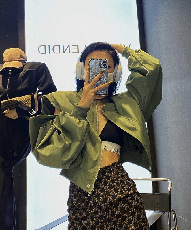 New in autumn! [JH] Net red letter zipper jacket short coat 42816# PCZ