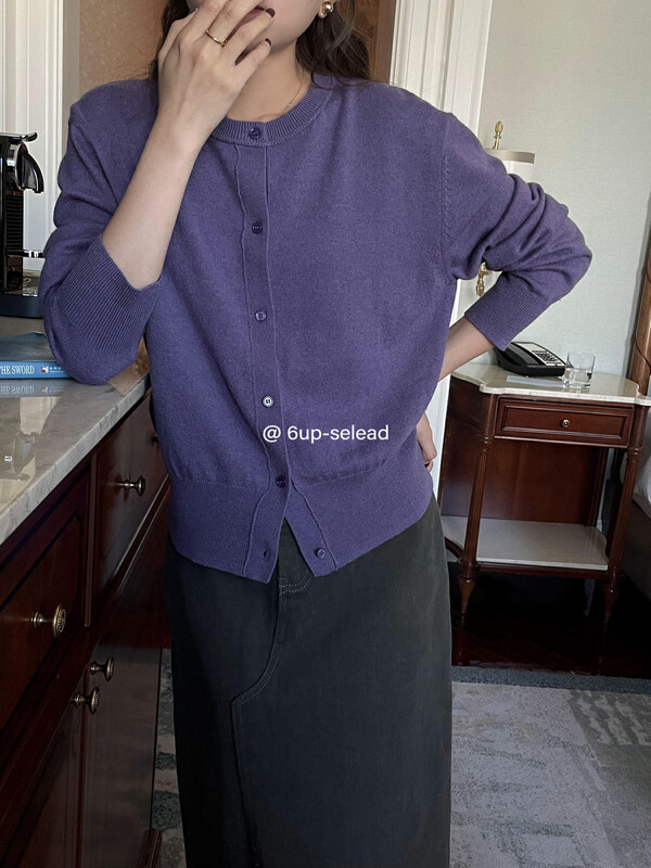 New in autumn!  【6-UP】Simple and versatile clean knitted cardigan (including 40% wool) 69271# CQW