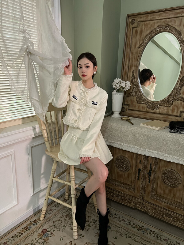 【FEI MAO】Small Fragrance Fashion Shirt + Slim Fit Slim Skirt Suit Z-8430