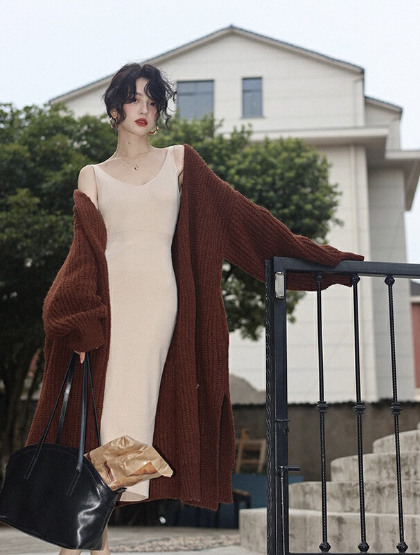 New in autumn! [SAVAGE] French retro lazy style all-match knitted cardigan E9965# WPL