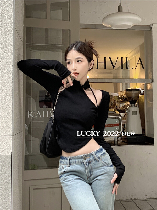 New in autumn! [LUCKY] Korean version of irregular all-match small shirt 9476# ZXX