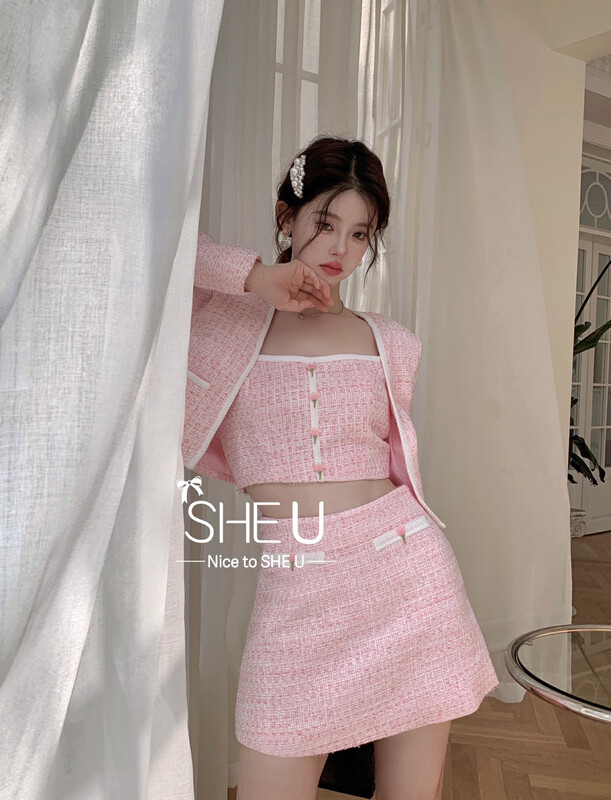 [SHE U] Temperament Small Fragrance Flower A Version Short Skirt 500055