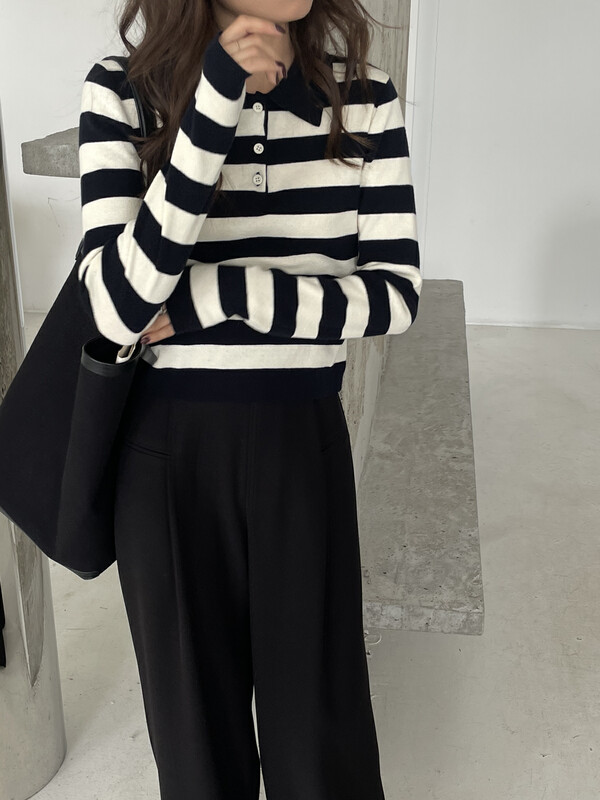 New in autumn! [TN] Striped Korean sweater 9152# CLS