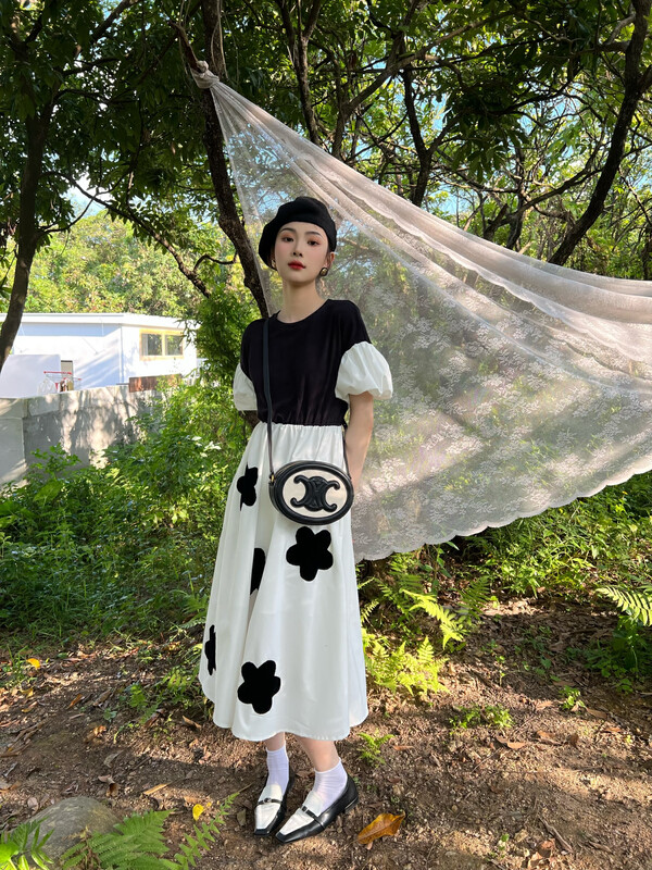 Original price 94.99! 【FEI MAO】Puff sleeves temperament sweet dress Z-8391
