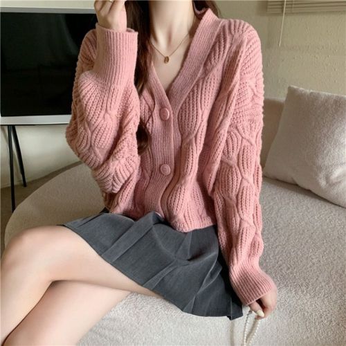 Thin hollow mohair sweater cardigan 2022 new spring loose small fragrance short sweater coat