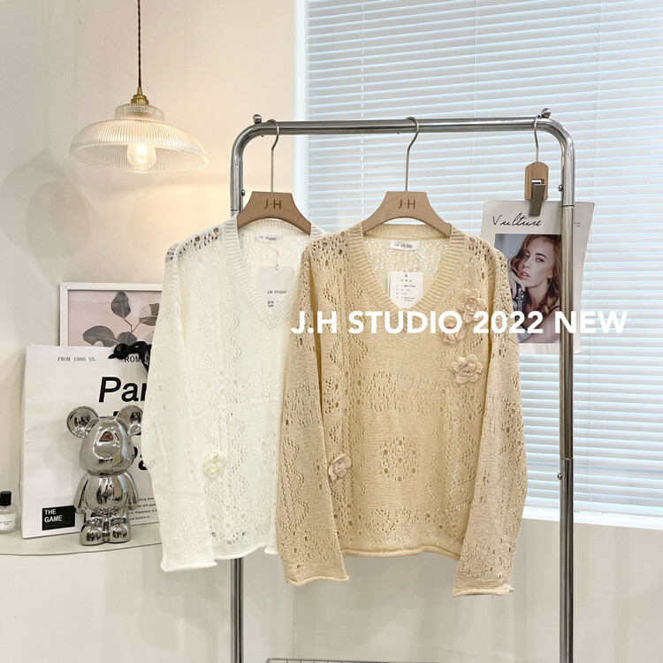 New in autumn! [JH] Net red flower pullover sweater T83# PCZ