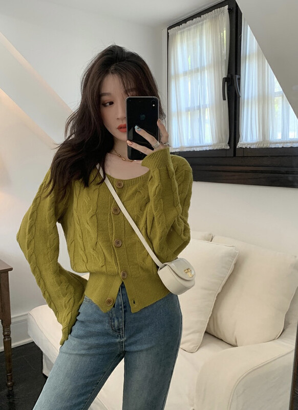 New in autumn! [SAVAGE] Simple solid color square neck sweater E9858# WPL