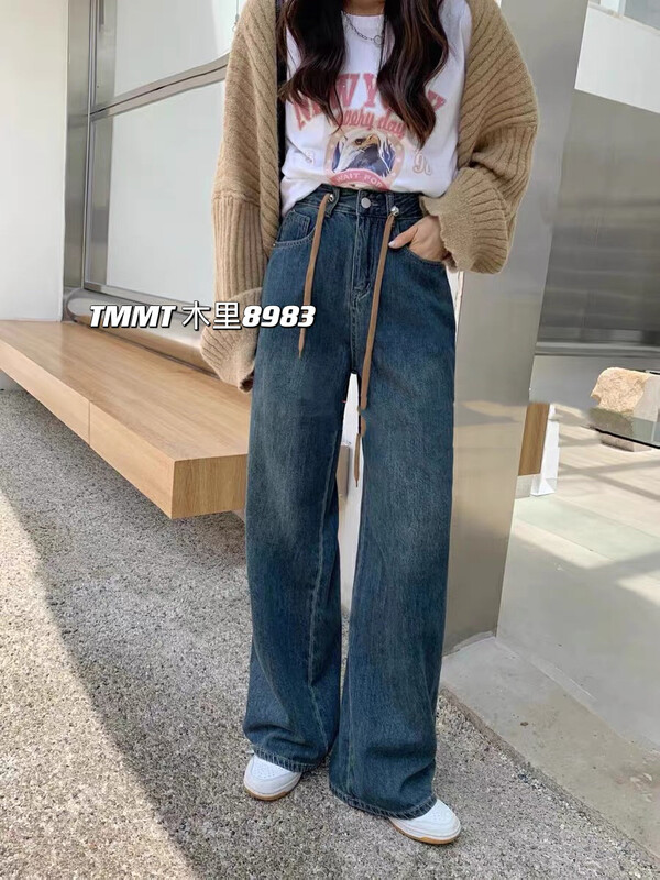 New in autumn! [JIAJIATMMT Muli] Double shoe rope casual street style jeans 8980# L