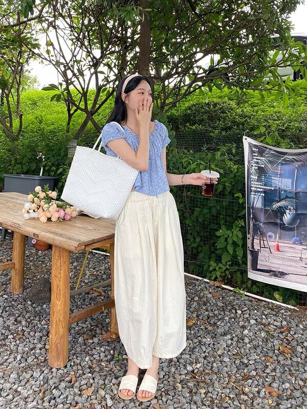 Original price 50.76! New in early autumn! [L.L STUDIO] slim wide-leg loose nine-point casual pants 77700# PCZ