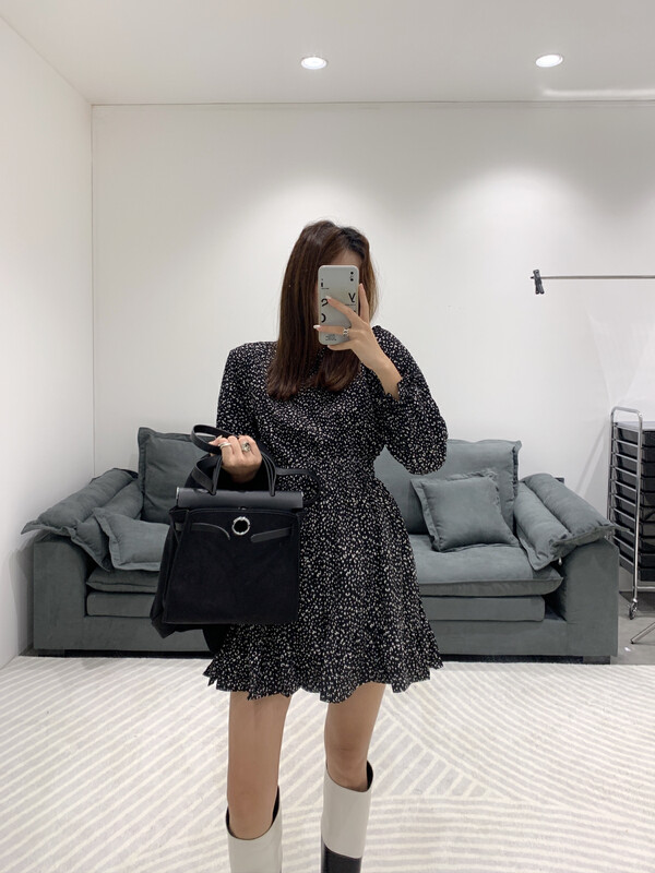 New in early autumn!【VANESSA】Korean style western-style spotted pattern dress 6635# OZQ