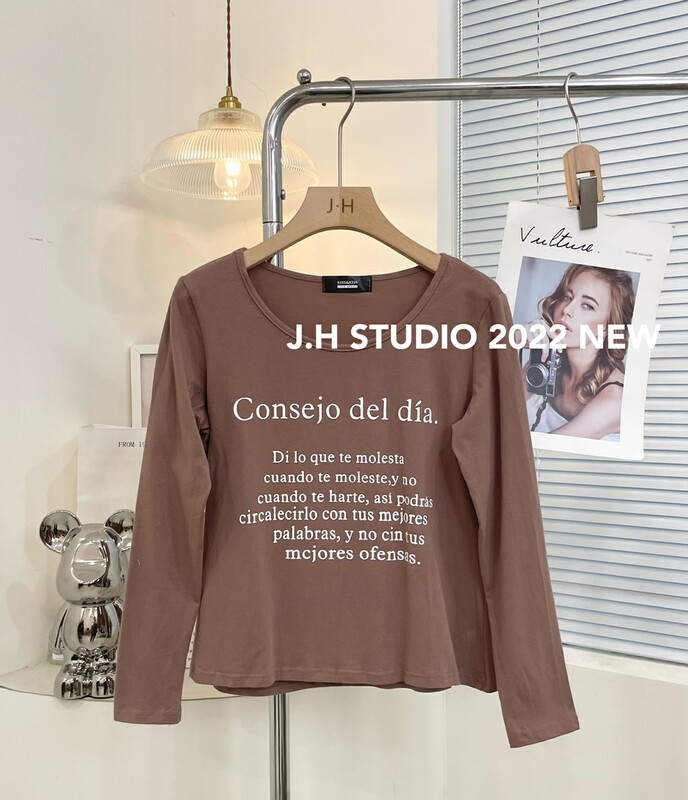 New in autumn! [JH] Letter printing versatile long-sleeved T-shirt T68# PCZ