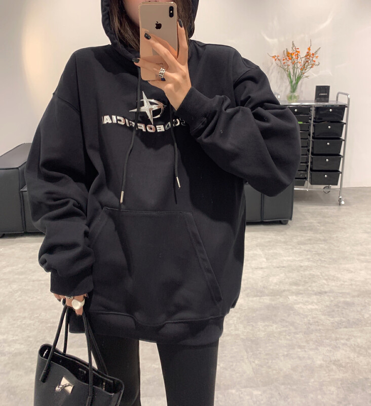 New for Autumn!【VANESSA】Hooded Loose Letter Sweater WY-632# OZQ