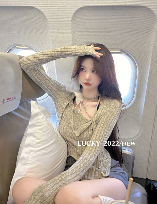 New in autumn! [LUCKY] Irregular oblique button design high-quality slim shirt 9536# ZXX