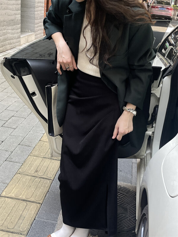 New in early autumn! [TN] pleated design slim skirt 5024# CLS